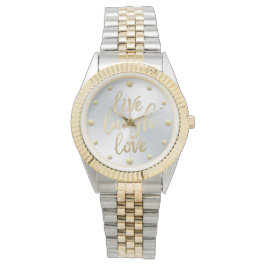Live-Laugh Liebe Imitate Gold Letters Armbanduhr