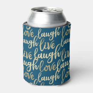 Live-Laugh Liebe Imitate Gold Letters Ocean Blue Dosenkühler