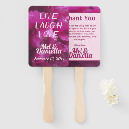 Live Laugh Liebe Lila Peony Wedding Danke Fächer