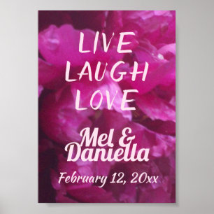 Live Laugh Liebe Lila Peony Wedding Poster