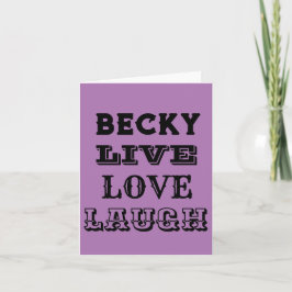 LIVE LAUGH LIEBE NAME LILA MODERNE KARTE