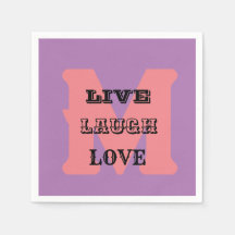 LIVE LAUGH LIEBE NAME LILA MODERNES PAPIER