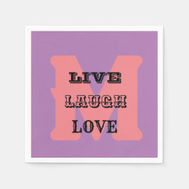 LIVE LAUGH LIEBE NAME LILA MODERNES PAPIER SERVIETTE