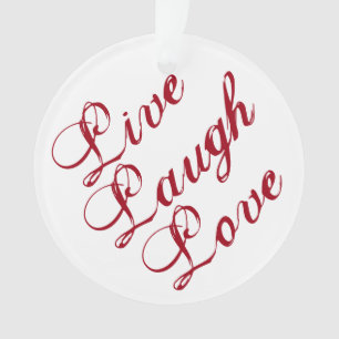 Live-Laugh Liebe Ornament mit grüner Rückseite