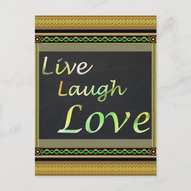 Live-Laugh-Liebe Postkarte (Vorderseite)