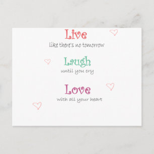 Live-Laugh-Liebe Postkarte