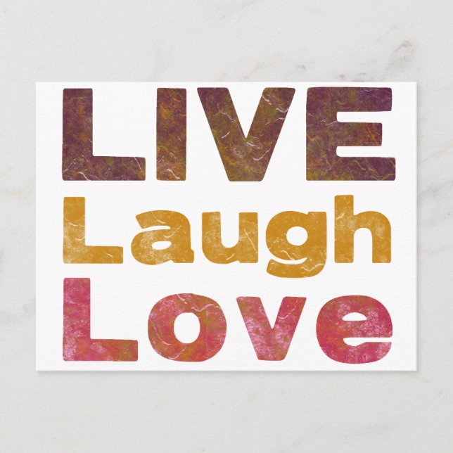 Live-Laugh-Liebe Postkarte (Vorderseite)