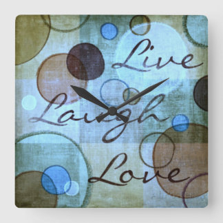 Live-Laugh-Liebe Quadratische Wanduhr