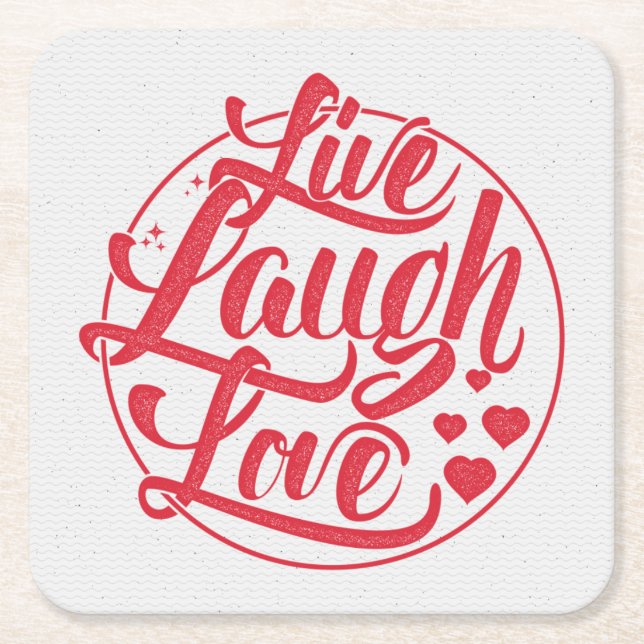 Live-Laugh-Liebe Rechteckiger Pappuntersetzer (Vorderseite)