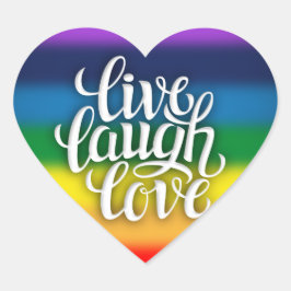 Live-Laugh Liebe Regenbogenaufkleber Herz-Aufkleber