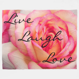 Live-Laugh-Liebe-Rose Fleecedecke