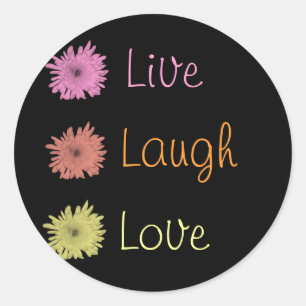 Live-Laugh-Liebe Runder Aufkleber