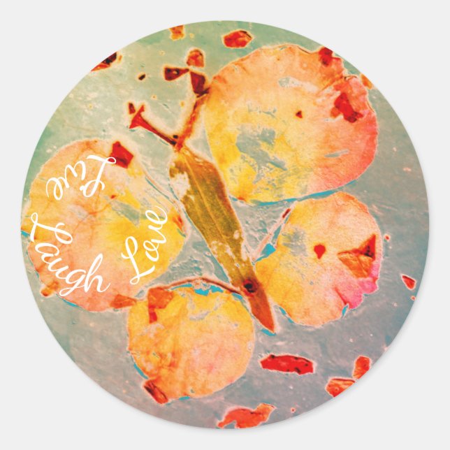Live-Laugh-Liebe Schmetterlingsticker Runder Aufkleber (Vorderseite)