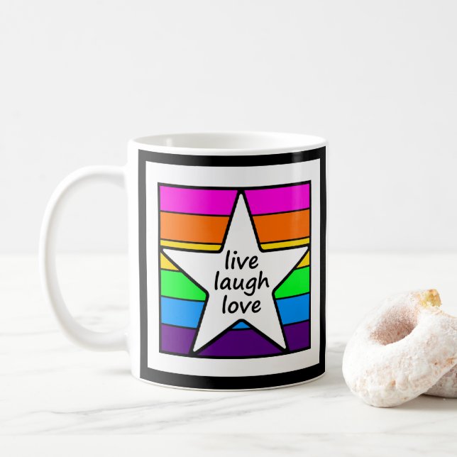 Live-Laugh-Liebe Tasse (Mit Donut)