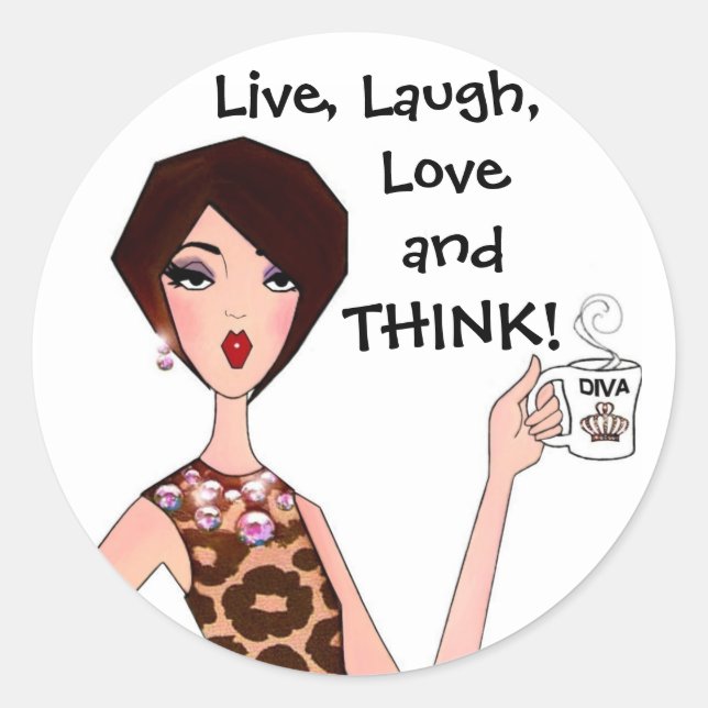 "LIVE, LAUGH, LIEBE und DENKE!" DIVA Stickers (Vorderseite)