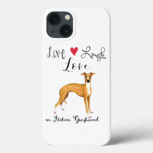 Live-Laugh-Liebe und italienischer Greyhound Case-Mate iPhone Hülle