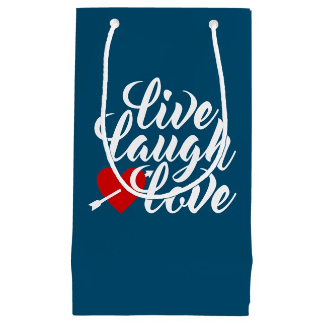 Live-Laugh-Liebe Valentine Calligraphy | Geschenkt Kleine Geschenktüte (Vorderseite)