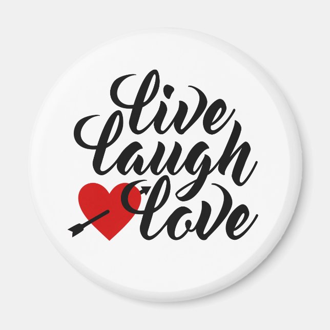 Live-Laugh-Liebe Valentine Calligraphy | Magnet (Vorne)