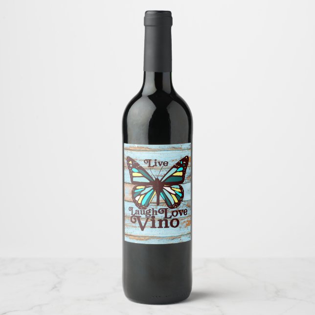 Live Laugh Liebe Vino Weinetikett (Vorderseite)