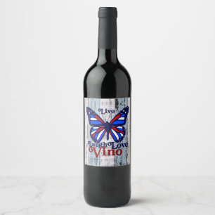 Live Laugh Liebe Vino Weinetikett