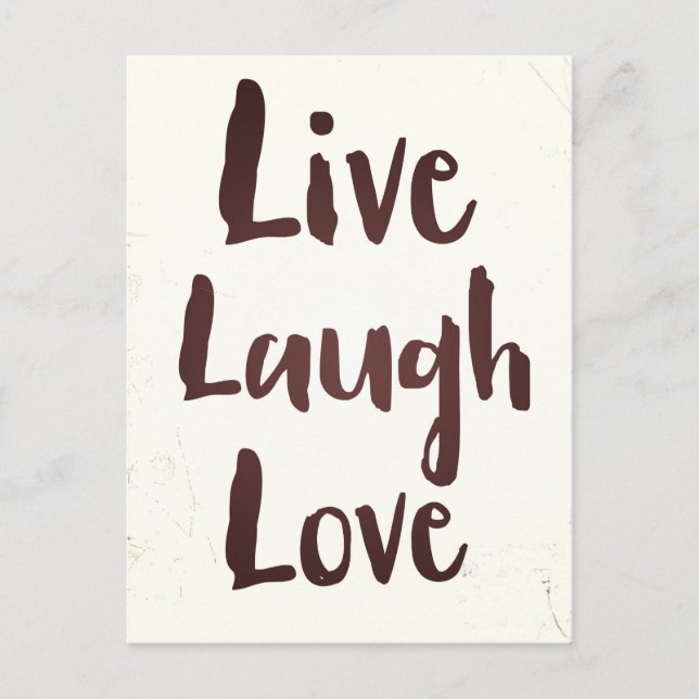 Live-Laugh-Liebe Vintag inspirierendes Zitat Postkarte (Vorderseite)