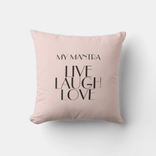LIVE LAUGH LIEBE Zitat Minimal Rosewater Modern Kissen