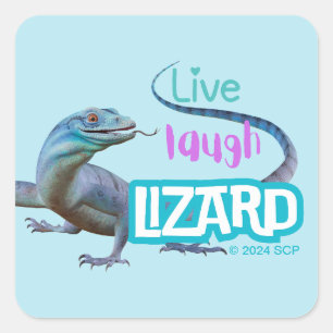 Live Laugh Lizard Quadratischer Aufkleber