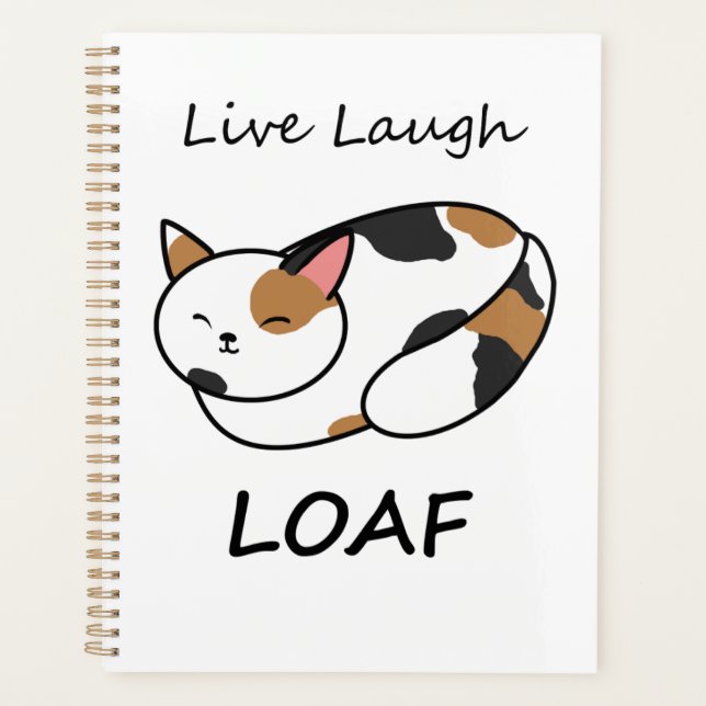 Live Laugh Loaf Calico Cat Organisator Planer (Vorderseite)