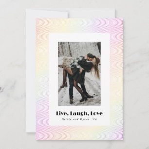Live Laugh Love   Guilloché-Weihnachtskarte für Pa Feiertagskarte