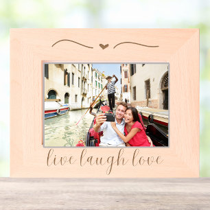 Live Laugh Love Holz Foto Geätzte Rahmen