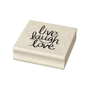 Live Laugh Love – Klassische Inspirierende Typogra Gummistempel