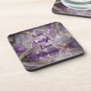 Live Laugh Love Marmor-Set aus 6 Getränkeuntersete Getränkeuntersetzer