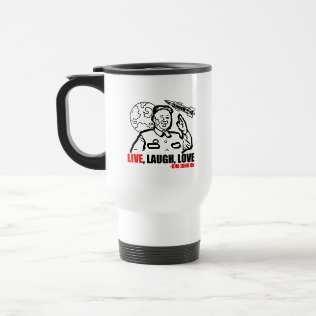 Live Laugh Love Zitat Ästhetischer Text Reisebecher (Links)