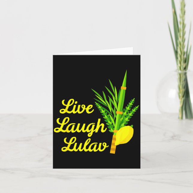 Live Laugh Lulav Etrog Frohes Sukkot Jüdisches Suk Karte (Vorderseite)