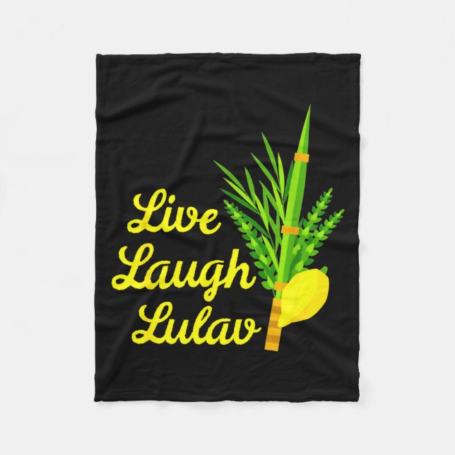 Live Laugh Lulav Etrog Happy Sukkot Jewish Sukkah  Fleecedecke (Vorderseite)