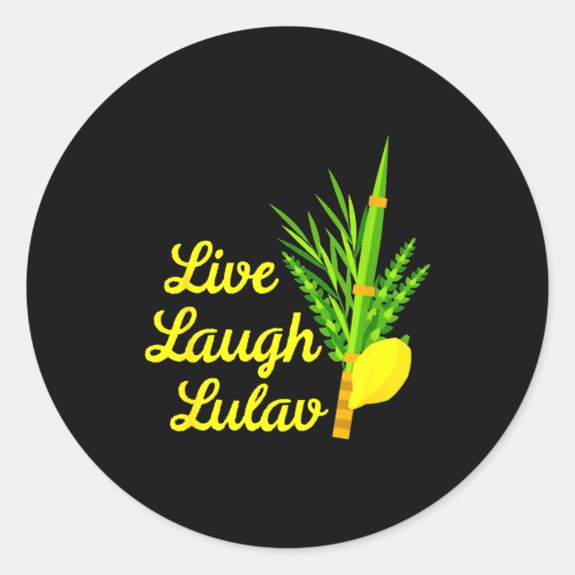 Live Laugh Lulav Etrog Happy Sukkot Jewish Sukkah  Runder Aufkleber (Vorderseite)
