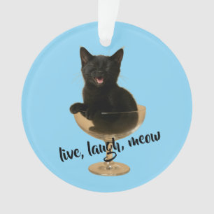 Live Laugh Meow - Lustige Katze Weihnachten Ornament