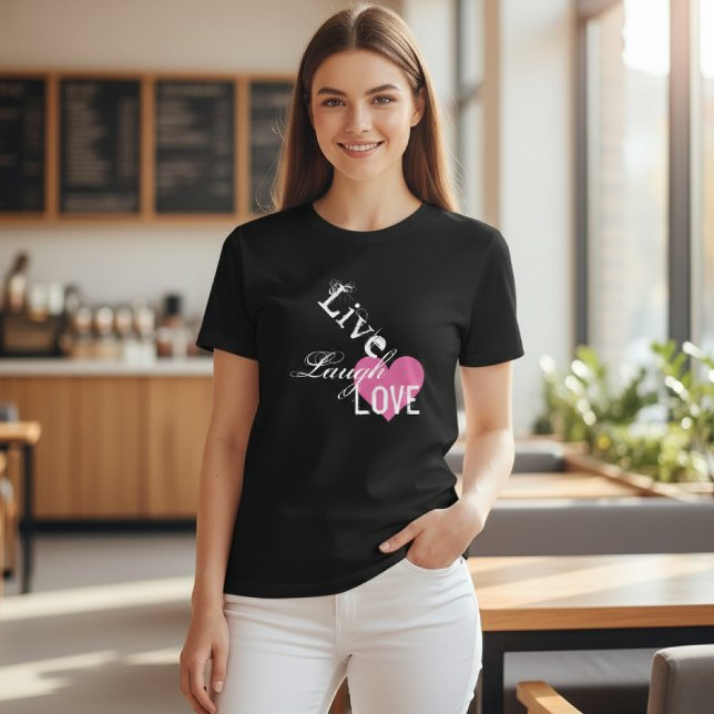 Live Laugh Quote Typografie T-Shirt (Von Creator hochgeladen)