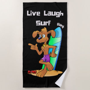 Live Laugh Surf Strandtuch
