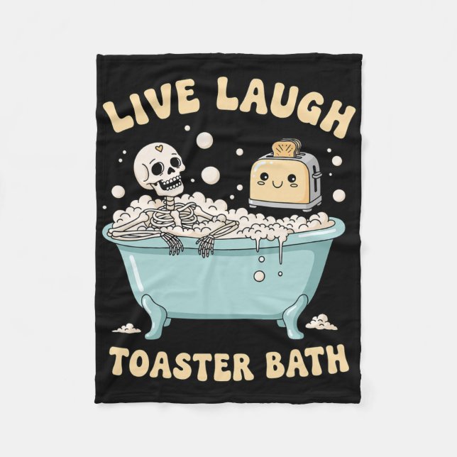 Live Laugh Toaster The Funny Skeleton Meme Dark Hu Fleecedecke (Vorderseite)