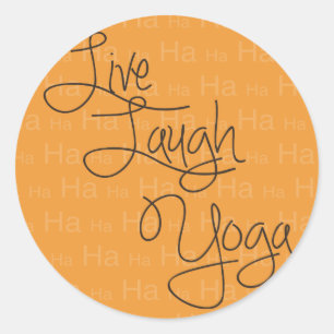 Live Laugh Yoga Runder Aufkleber