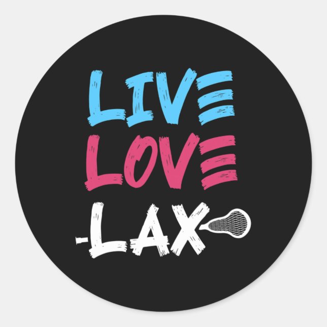 Live Lax Liebe Lacrosse Player Coach Goalie Stick  Runder Aufkleber (Vorderseite)