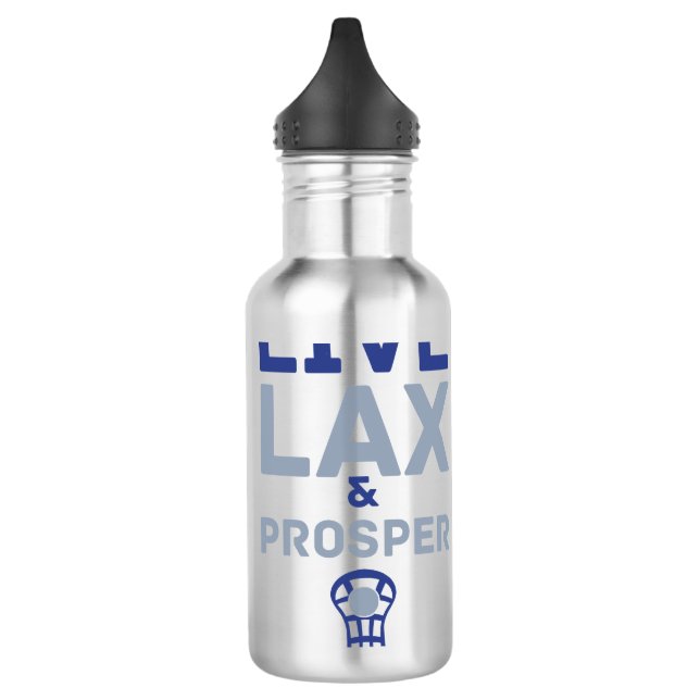 Live LAX und Prosper Lacrosse Edelstahlflasche (Links)