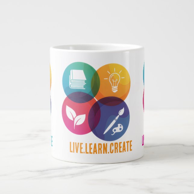 Live.Learn.Create Jumbo-Kaffee-Tasse Jumbo-Tasse (Vorderseite)