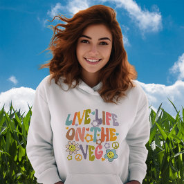 Live-Leben auf dem Veg, trendige Blume Retro Vegan Hoodie