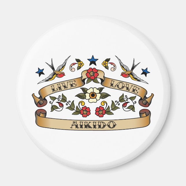 Live Liebe Aikido Magnet (Vorne)