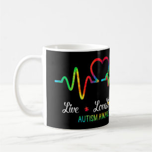 Live-Liebe Akzeptieren Autismus Bewusstsein Monat Kaffeetasse