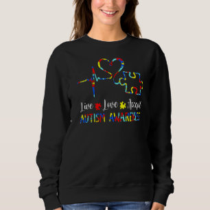 Live-Liebe Akzeptieren Autismus Bewusstsein Puzzle Sweatshirt