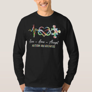 Live-Liebe Akzeptieren Autismus Bewusstsein Puzzle T-Shirt