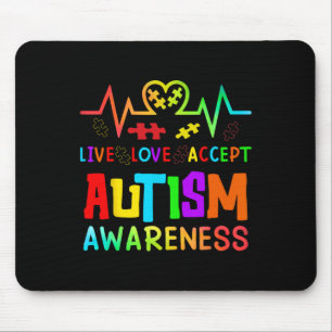 Live-Liebe Akzeptieren Autismus Bewusstsein Rainbo Mousepad